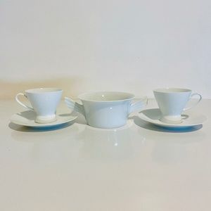Rosenthal White Porcelain Espresso Cup Saucer Bowl Bundle Vintage Mid-Century
